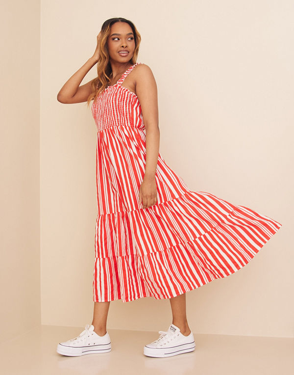 Vila VIETNI SMOCK DETAIL MIDI DRESS
