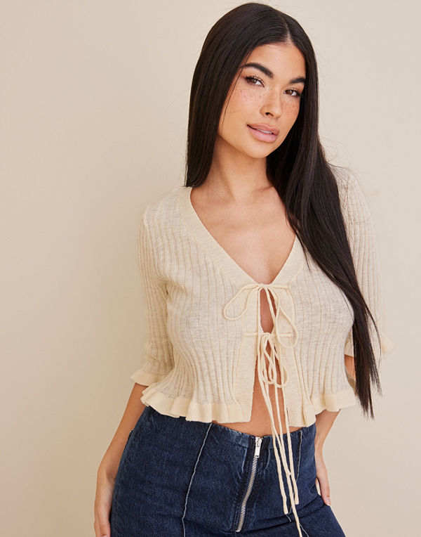 Pieces PCVELLA 2/4 SLEEVE KNIT CARDIGAN