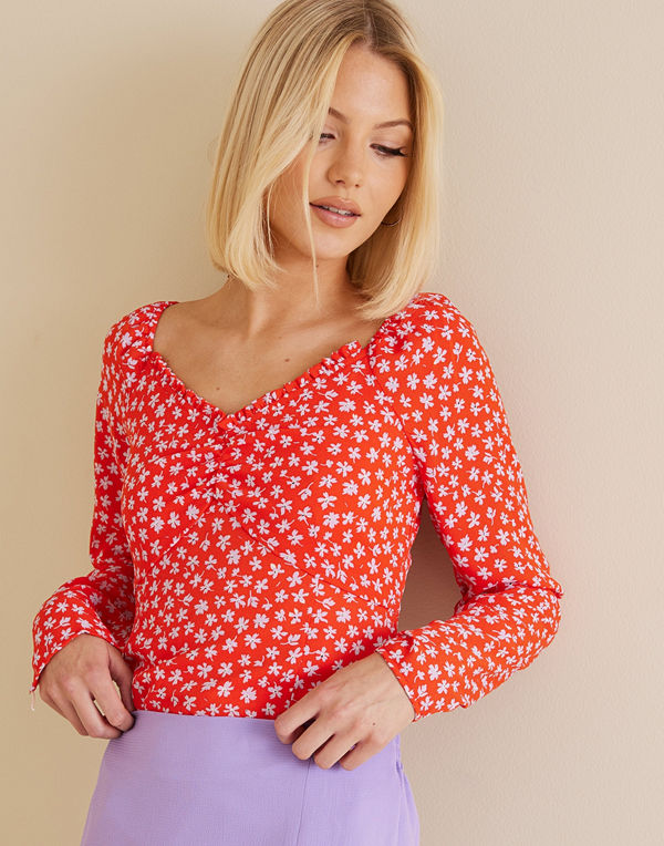 Neo Noir Ricki Bright Flower Blouse