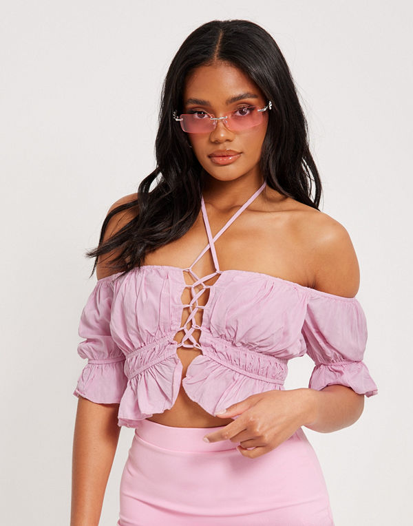 Parisian LACE UP CROP TOP