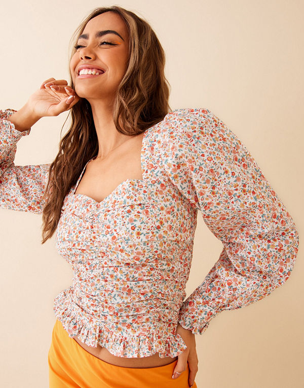 NLY Trend Flirty Square Neck Blouse