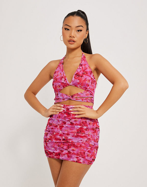 NLY One Tie Waist Mesh Dress