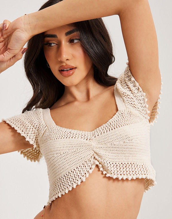 Only ONLSUMMER CROPPED S/S TOP KNT