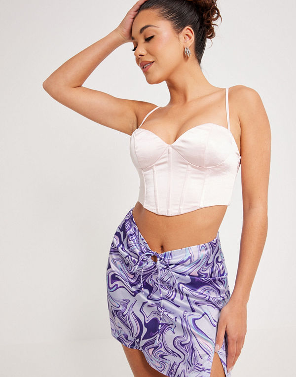 Kiss The Sky PATTERNED SATIN SKIRT