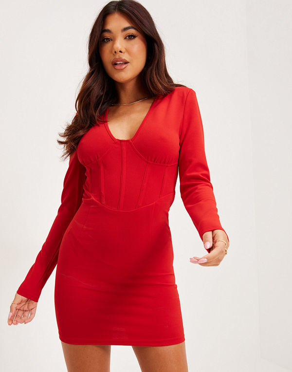 Public Desire CREPE CORSET DETAIL MINI DRESS