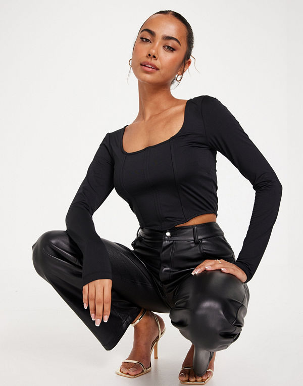 Vero Moda VMVEGA LS CORSET TOP JRS VIP