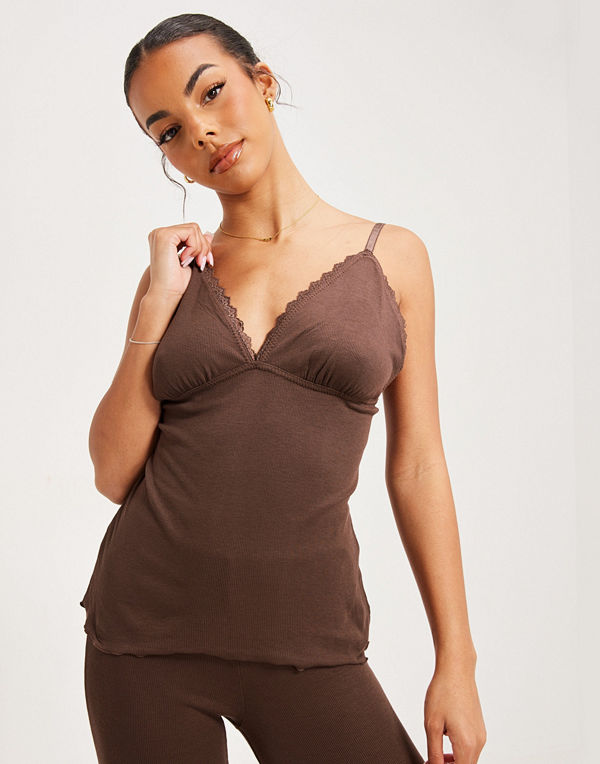 Lindex Camisole viscose rib lettuce e
