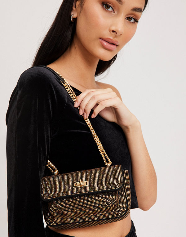 Only brun väska ONLCELINA PU SHIMMER SHOULDERBAG AC