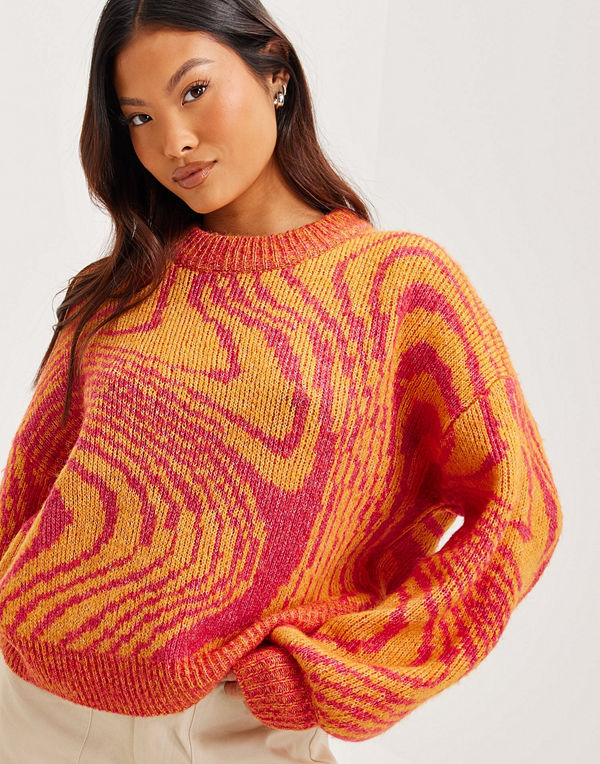 Pieces PCMARA LS O-NECK KNIT BC