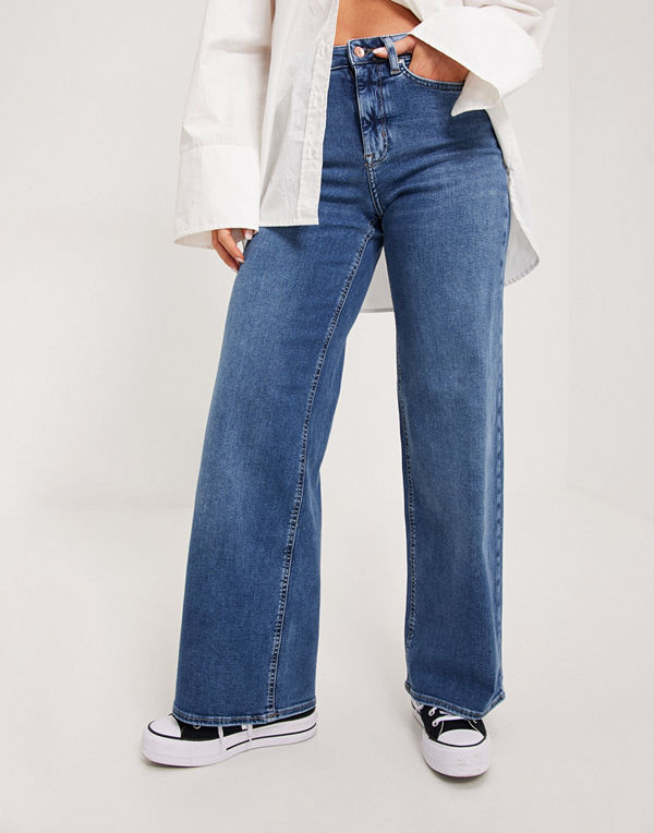 Only Onlmadison Blush Hw Wide Dnm CRO372 - Blå