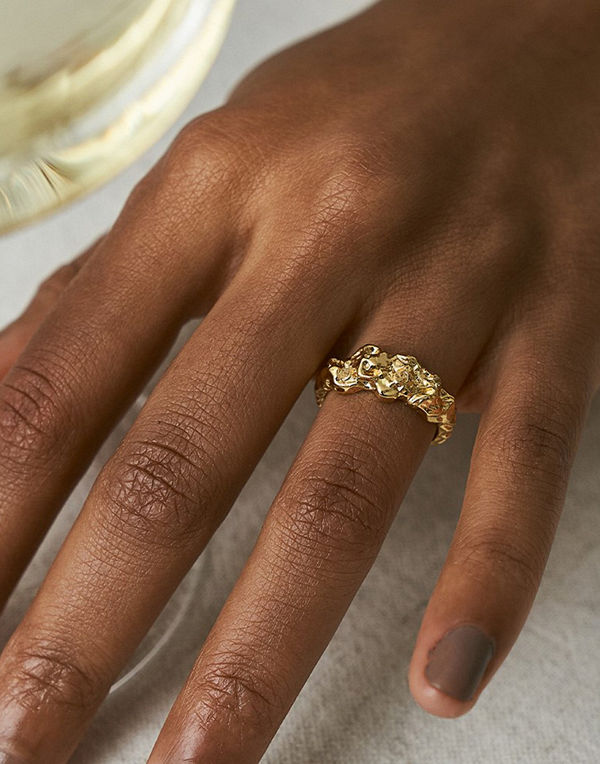 Muli Collection Structured Ring - Guld
