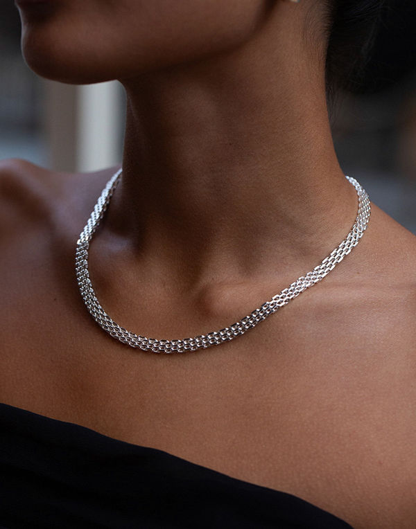 Muli Collection halsband Meshlink Necklace - Silver