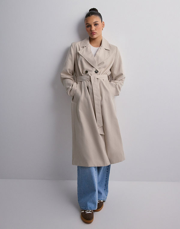 Pieces Pcscarlett Ls Trenchcoat Noos - Beige