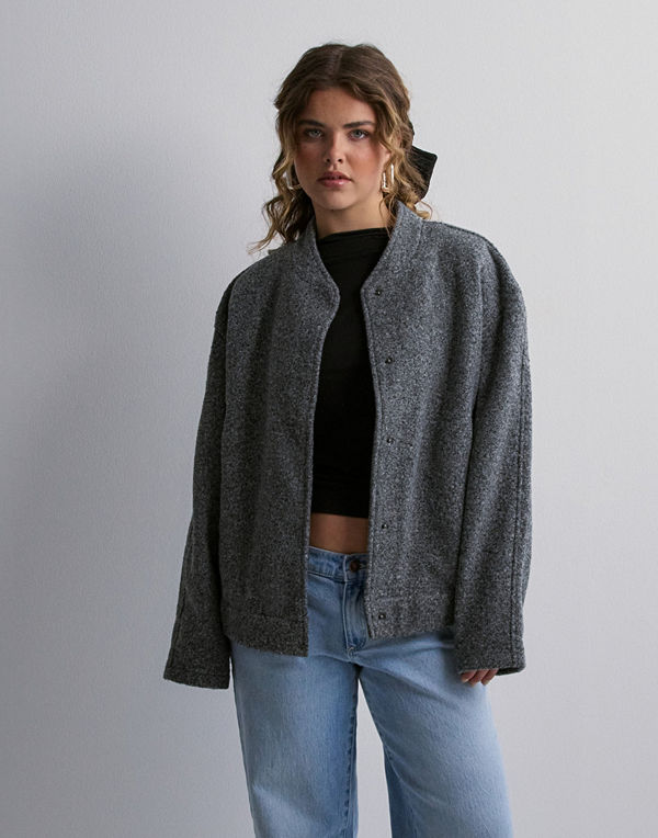 Only bomberjacka Onlgaia Boucle Bomber Otw Os - Grå