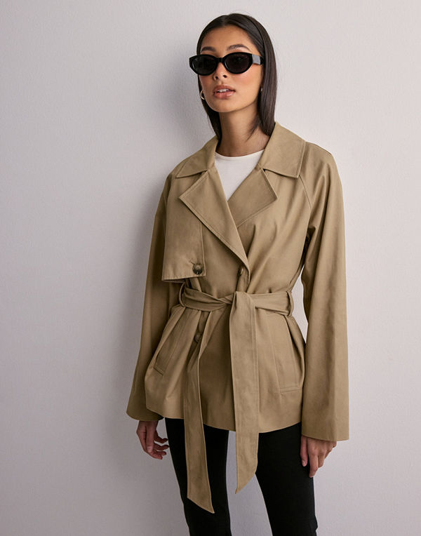 Selected Femme Slfbelinda Short Trench Coat - Beige