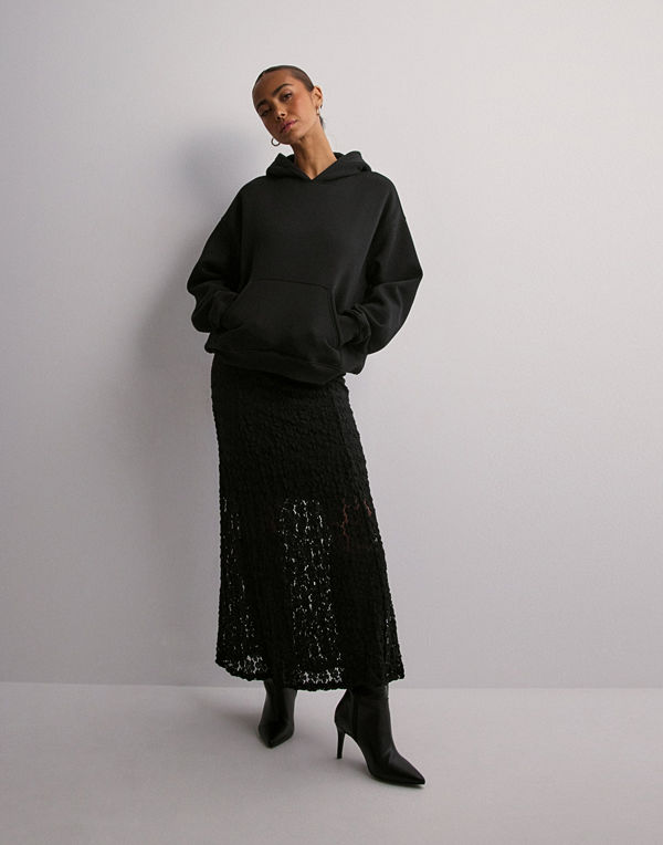 Vero Moda Vmivania Mw Ankle Lace Skirt Vma - Svart
