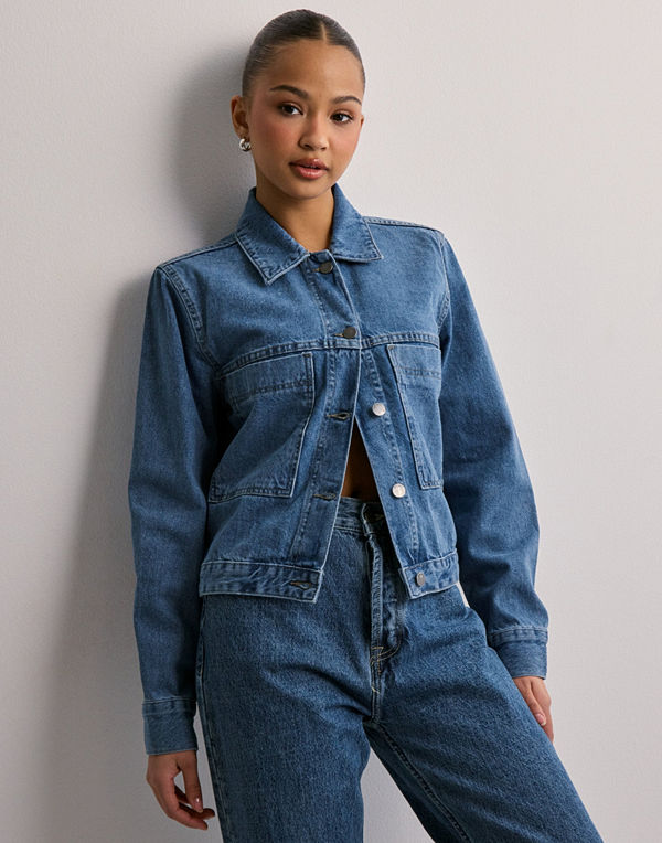 Jdy Jdymica Pocket Jacket Dnm - Blå