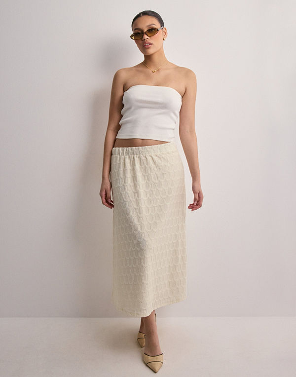 Object Objfeodora Midi Skirt Div - Beige