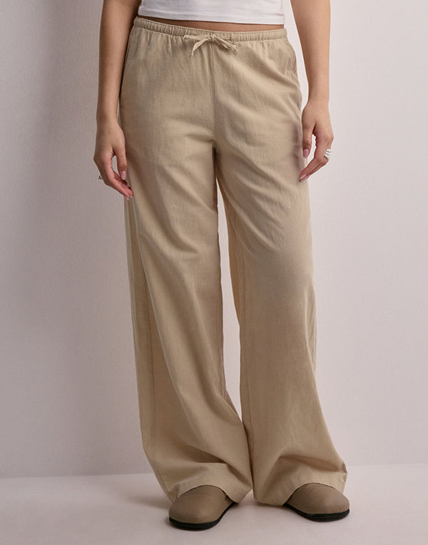 JJXX byxor Jxflora Linen Blend Mw Pant Wvn Sn - Beige