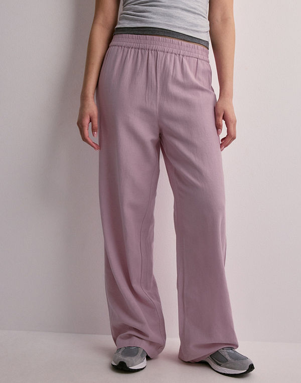 Pieces byxor Pcmilano Hw Wide Pant - Rosa