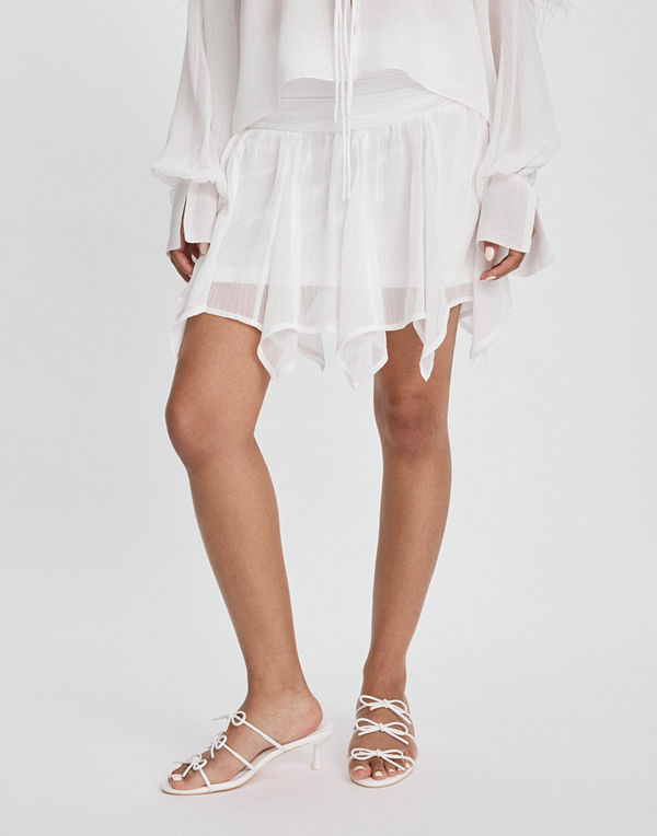 Nelly Flowy Mini Skirt - Vit