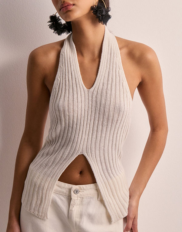 Pieces Pcalexis Halterneck Top D2D - Vit