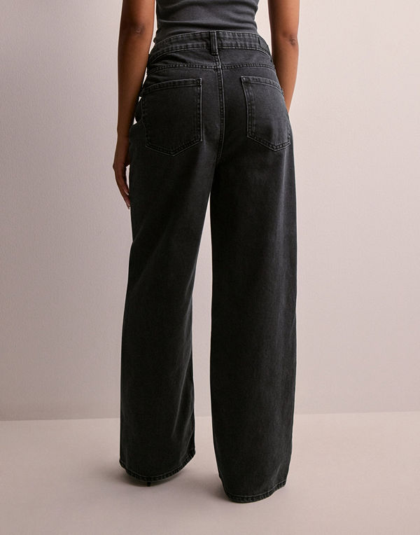 Only Onlmaisie Lw Baggy Wide Dnm Pim Aso - Svart