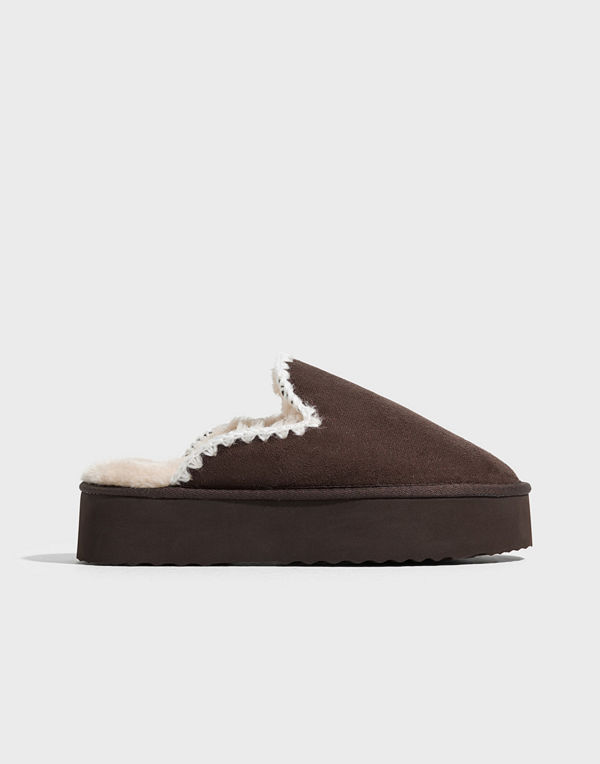 Nelly Stitched Slip In Flat - Brun
