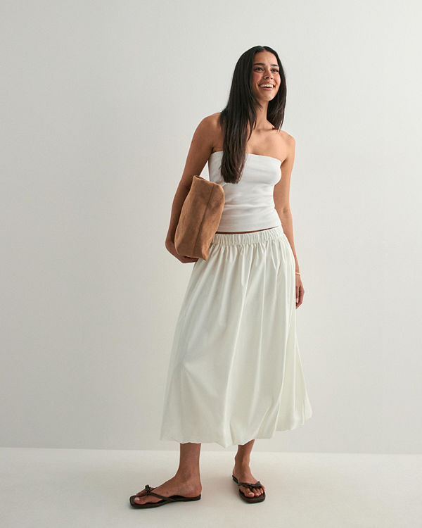 Vero Moda Vmfriba Mw 7/8 Balloon Skirt Wvn Ga - Vit