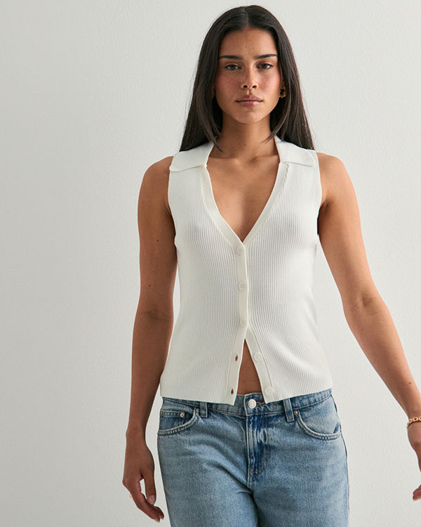 Vero Moda Vmwillow Sl V-Neck Polo Top - Vit