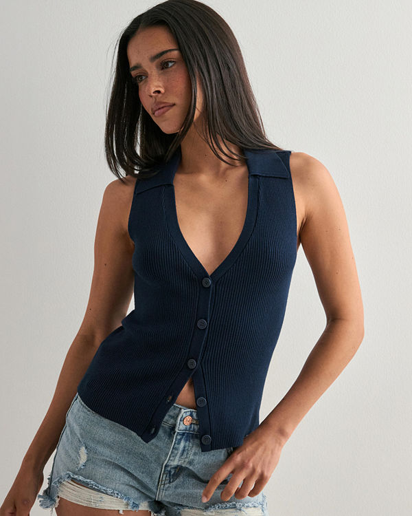 Vero Moda Vmwillow Sl V-Neck Polo Top - Blå