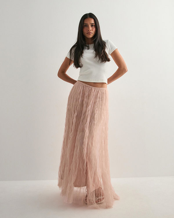 Vero Moda Vmcaralia Hw Mesh Skirt Exp - Rosa