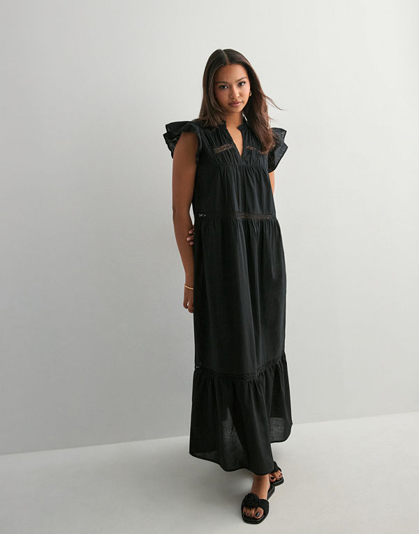 Only Onlsunny Capsl Frill Dress Wvn Noos - Svart
