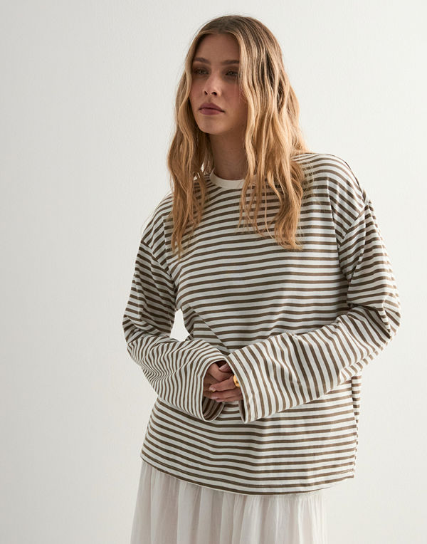 Pieces Pcsadie Ls Top Noos - Rutigt/Randigt