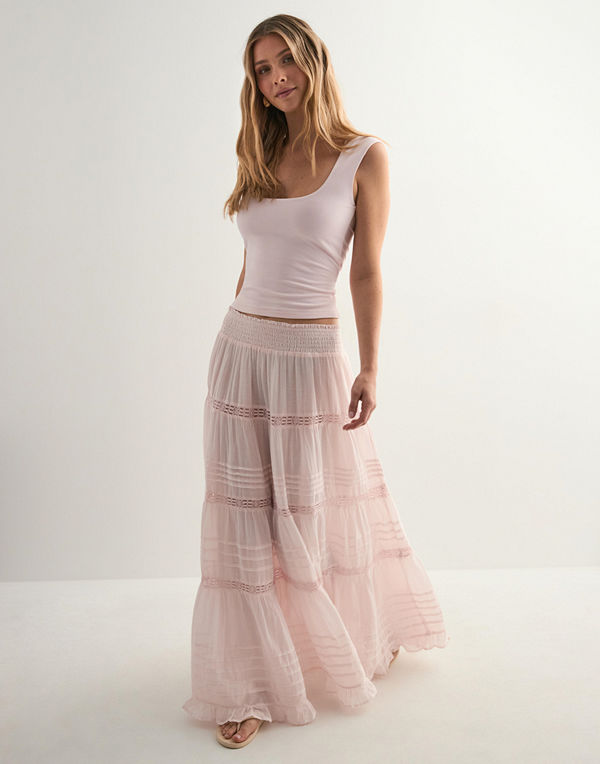 Neo Noir Felicia S Voile Skirt - Rosa