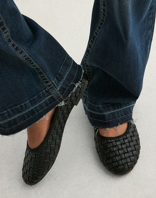 Nelly Braided Ballerina - Svart