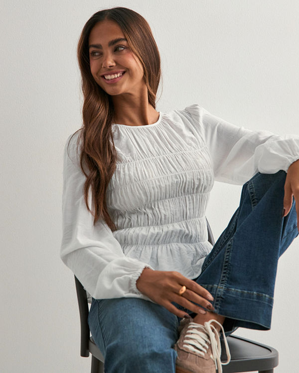Nelly My Best Smock Blouse - Vit