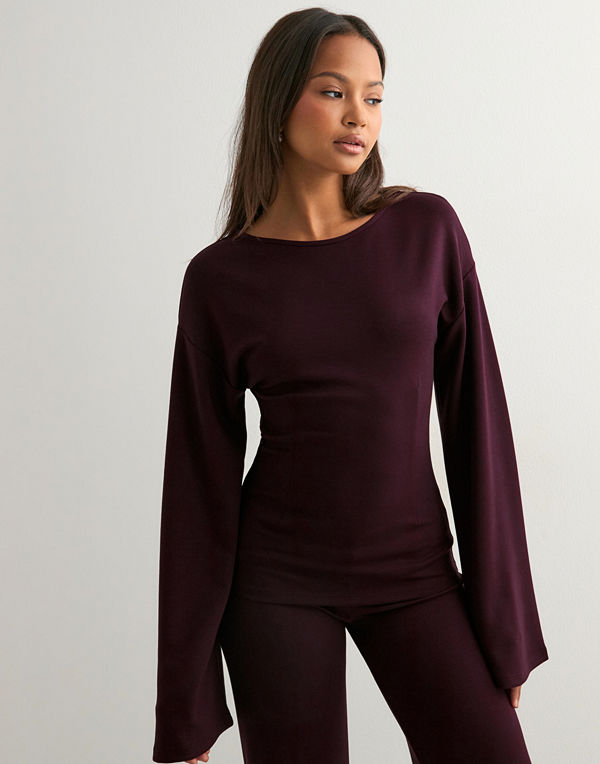 Nelly Luxury Wide Sleeve Sweat - Röd