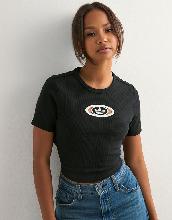 Adidas Originals Cut Out Rib Tee - Svart