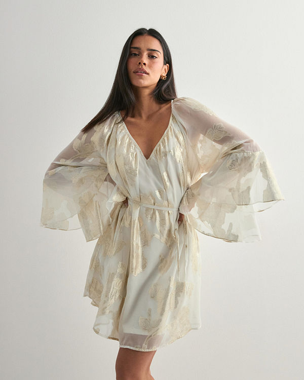 Vero Moda Vmchili Ls Short Frill Dress Wvn Ex - Vit