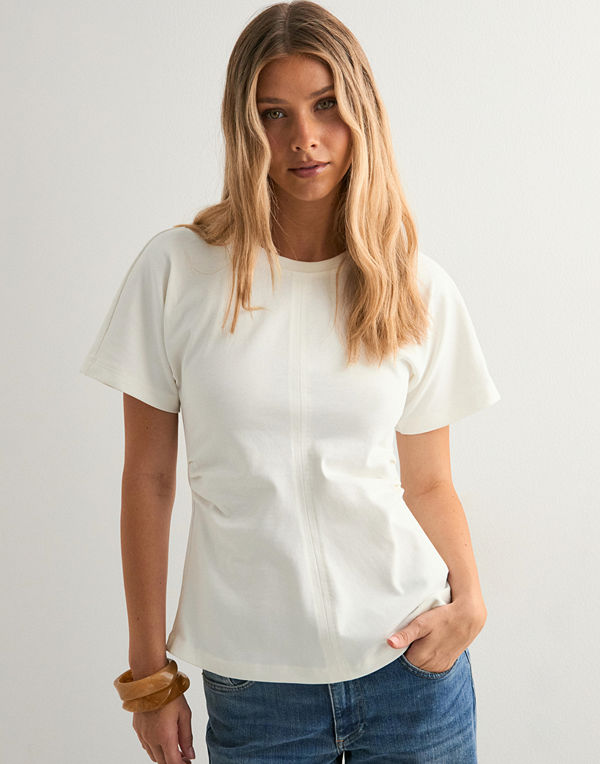 Only Onlmarie Life S/S Ruching Top Jrs N - Vit