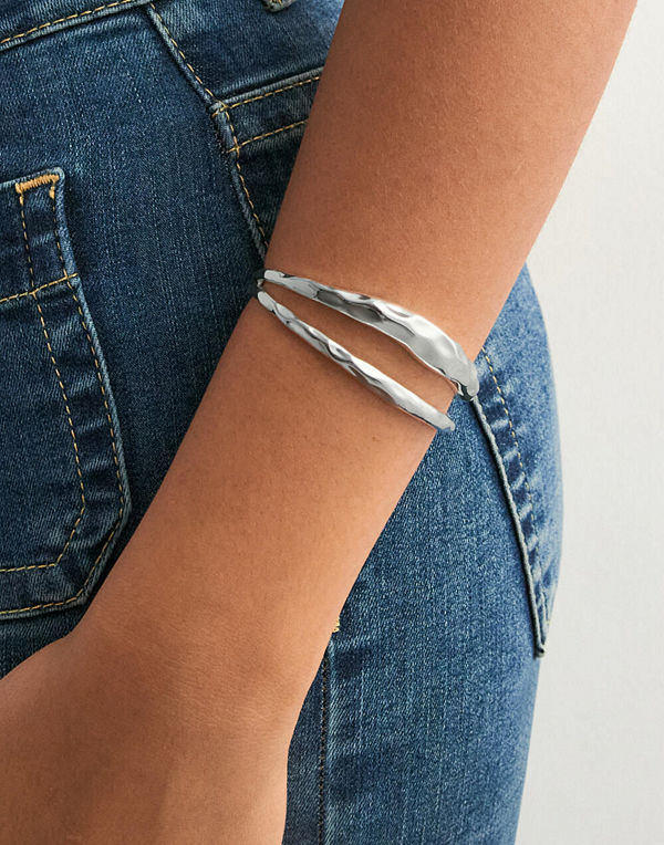 Pieces armband Fpfally J Bracelet Cuff Plated - Silver