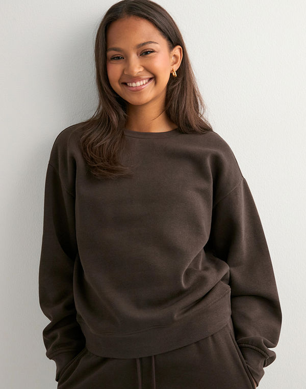 Pieces Pcchilli Ls Loose Sweat Noos Bc - Brun