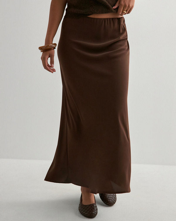 Pieces Pcfranan Hw Ankle Skirt Noos Bc - Brun