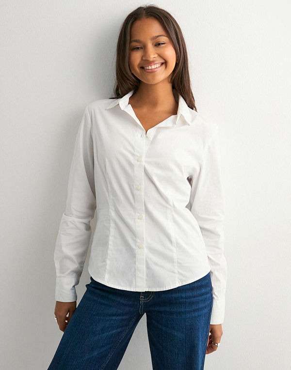 Pieces Pcsussi Ls Shirt Wvn Noos - Vit