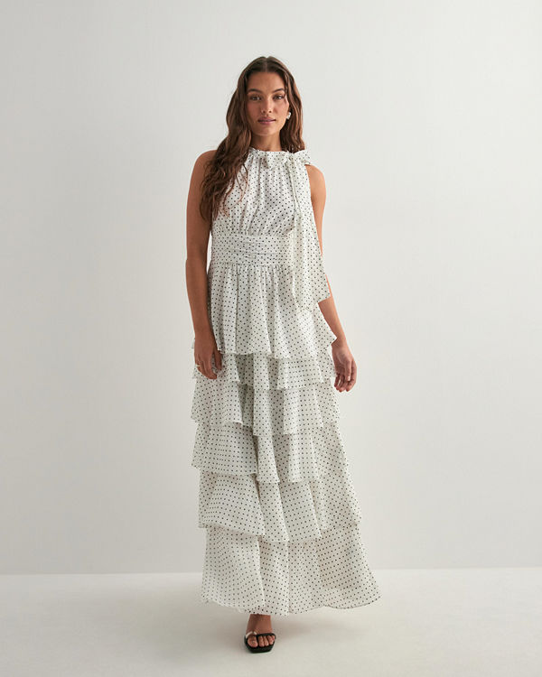 Neo Noir Marli Dot Dress - Vit