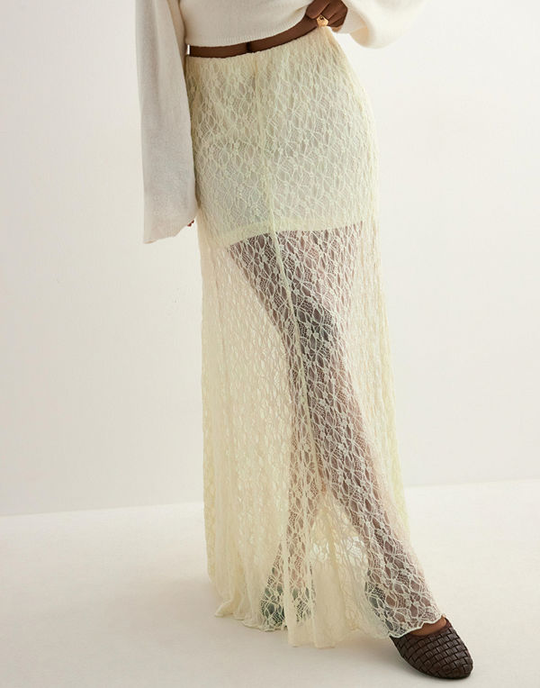 Neo Noir Mariya Lace Skirt - Vit