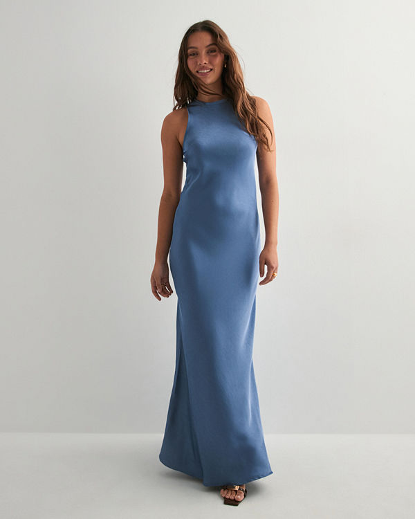 Neo Noir Celinie Heavy Sateen Dress - Blå