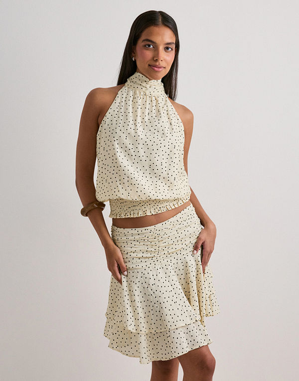 Neo Noir Janie Mini Dot Skirt - Vit