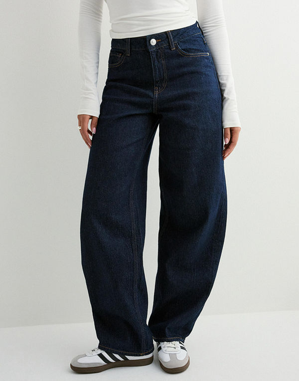 Pieces Pcgrace Mw Barrel Jeans Noos Bc - Blå